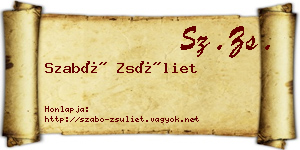 Szabó Zsüliet névjegykártya